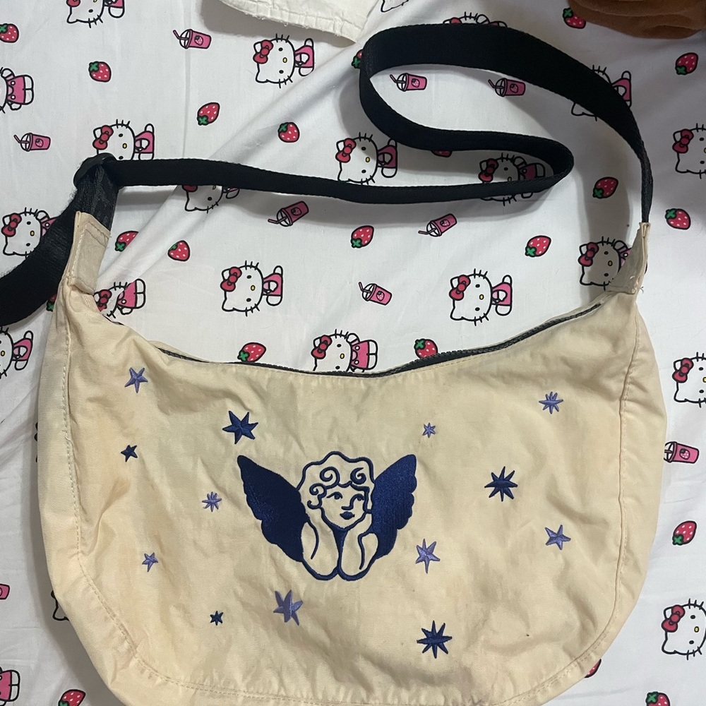 BAGGU Cherub embroidered crescent bag